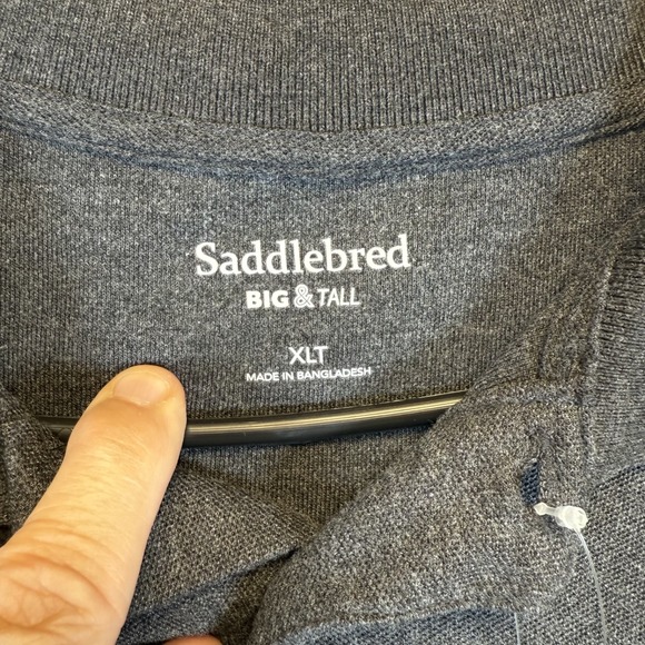 Saddlebred Polo Shirt Mens XLT Big & Tall True Black Collared Short Sleeve NWT! - Picture 3 of 9